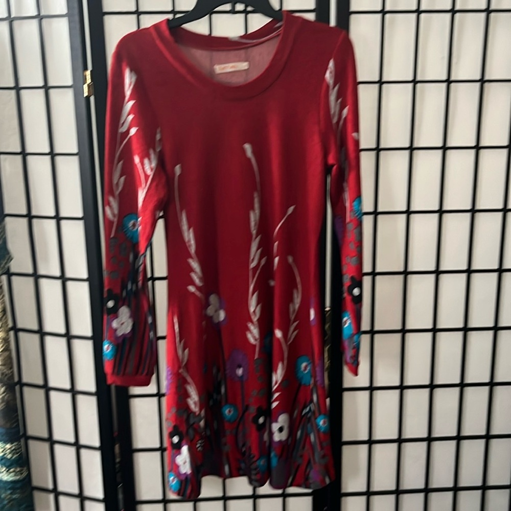 Just Funky Woman's S Small Dress Floral Long Sleeved Lightweight Retro